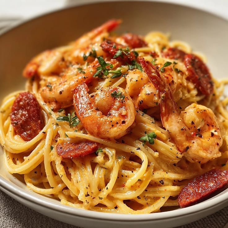 Tagliatelle / Penne / Spaghetti aux Crevettes